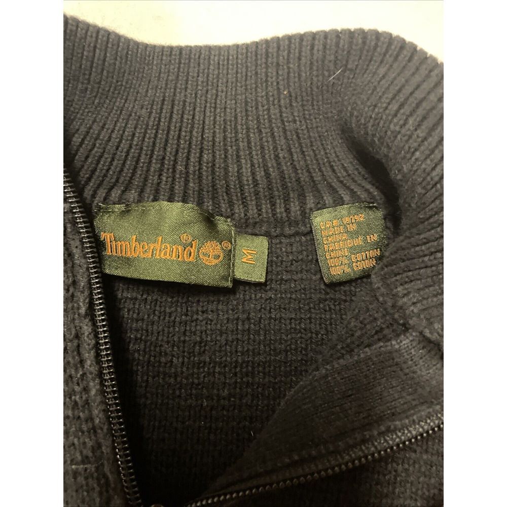 Timberland Waffle Knit Sweater‎ Jumper 1/4 Zip Mens Size M Casual Outdoor Retro - Picture 4 of 9